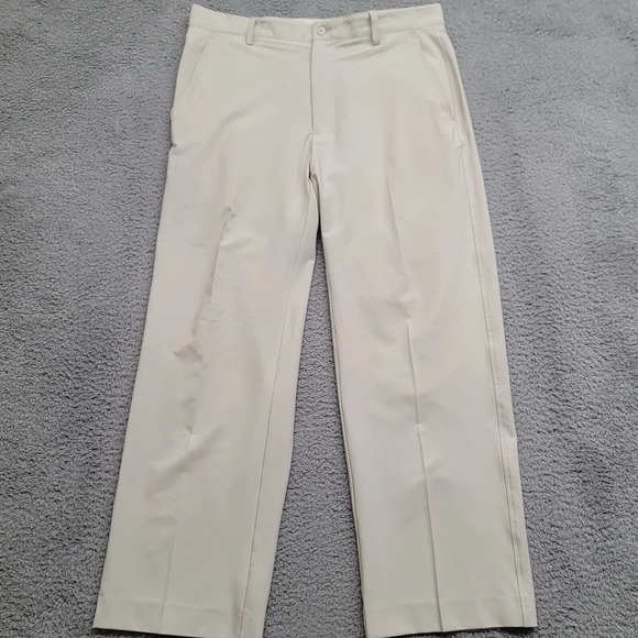 FJ FootJoy Pants Mens 34x30 Tan Golf Outdoors Casual Flat Front Mid‎ Rise Logo - Picture 1 of 16